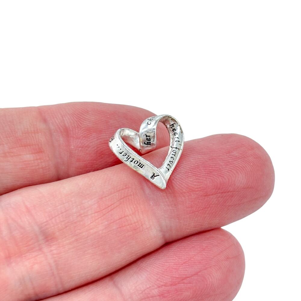 Vintage Sterling Silver 925 A Mother Holds Her Childs Heart Forever Pendant